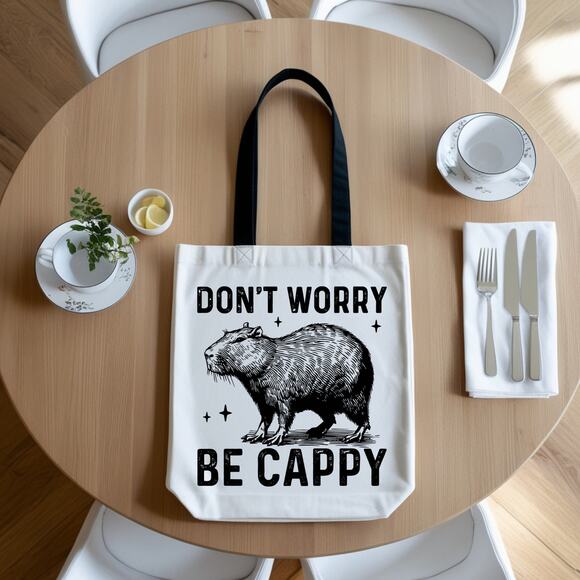 Cute Capybara Funny Tote Book Bag - Picture 2 of 4